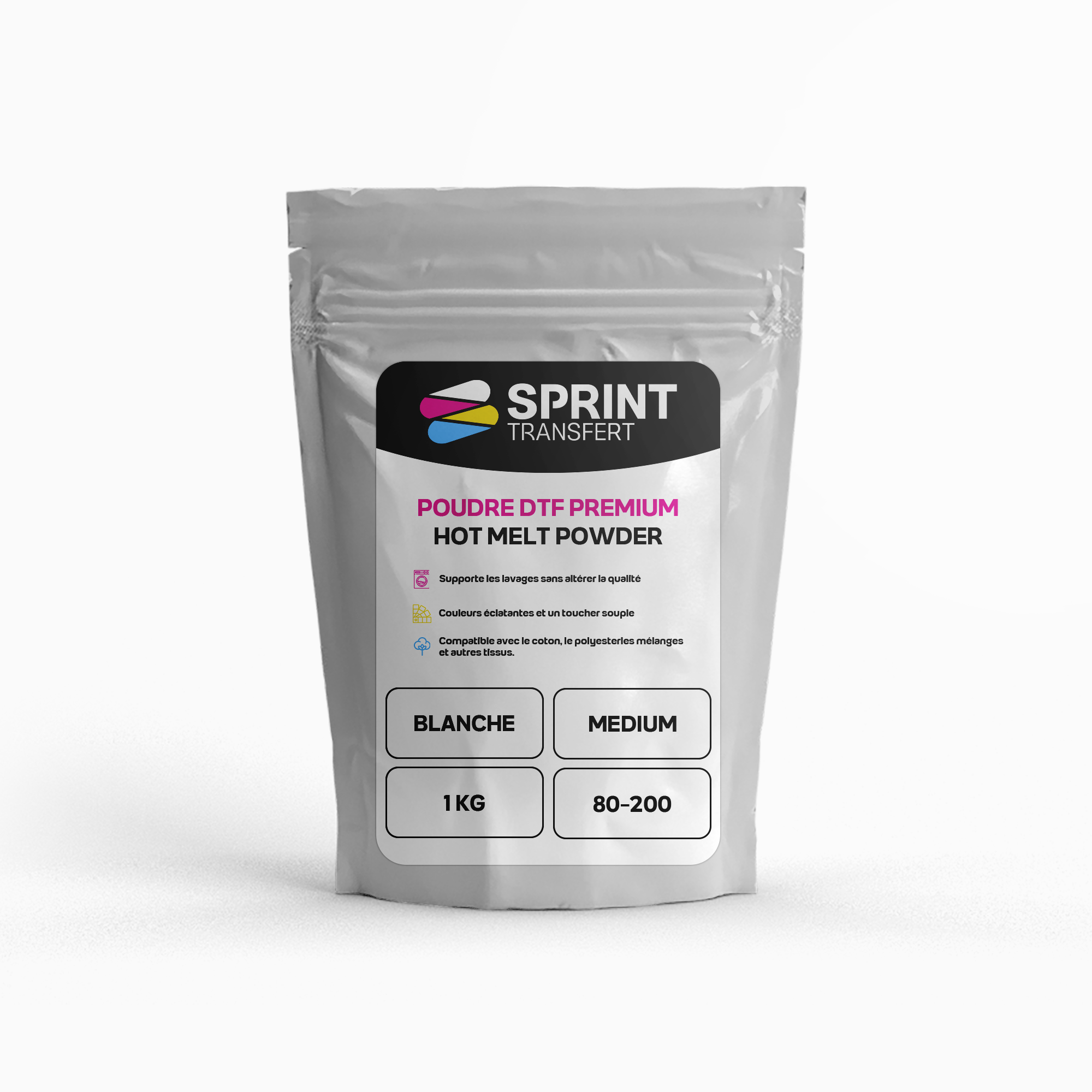 Sprint Powder DTF – Poudre Thermofusible Premium (1kg) – Sprint Transfert