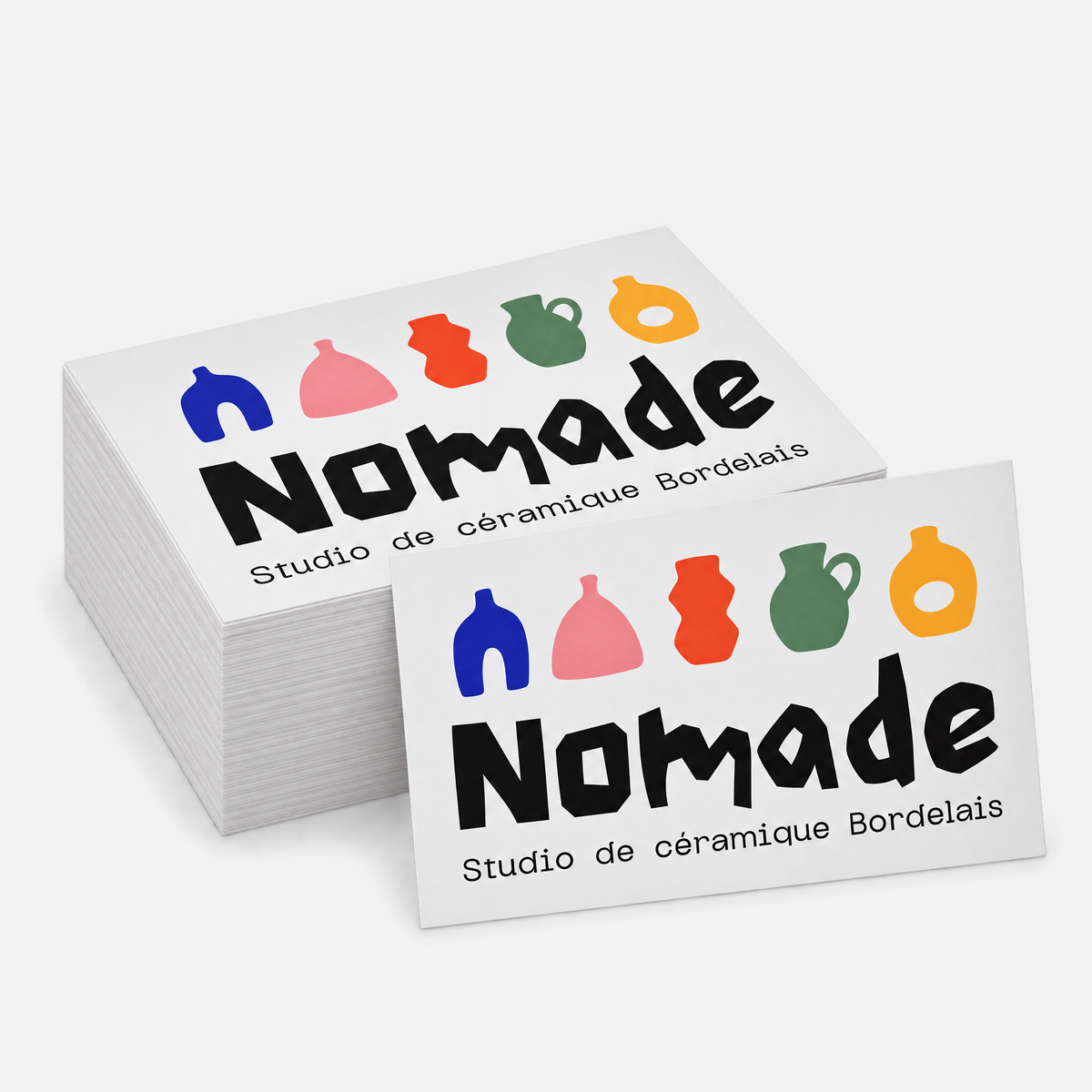 Pile de stickers rectangulaires personnalisés, exemple Nomade
