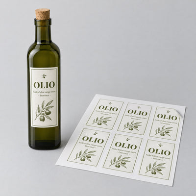 Étiquettes packaging Bouteilles et flacons : huile, jus, bière, savon liquide, cosmétique