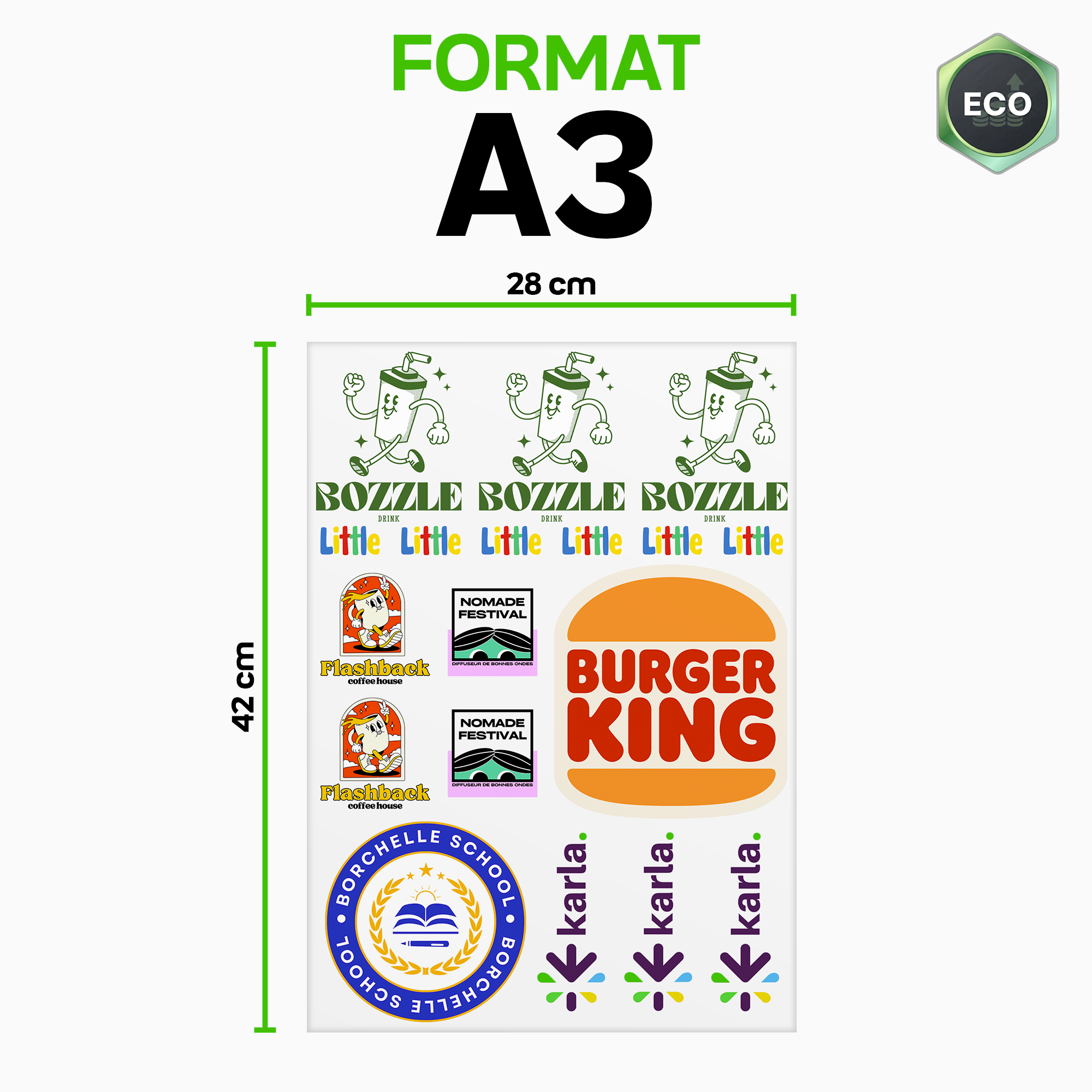 Transfert DTF Standard - En planche