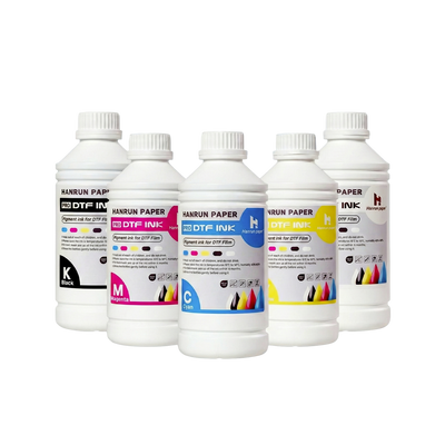 Encre Hanrun PRO DTF – Cyan, Magenta, Jaune, Noir, Blanc 1L